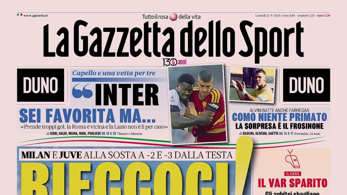 PRIMA PAGINA - Gazzetta dello Sport: "Rieccoci"