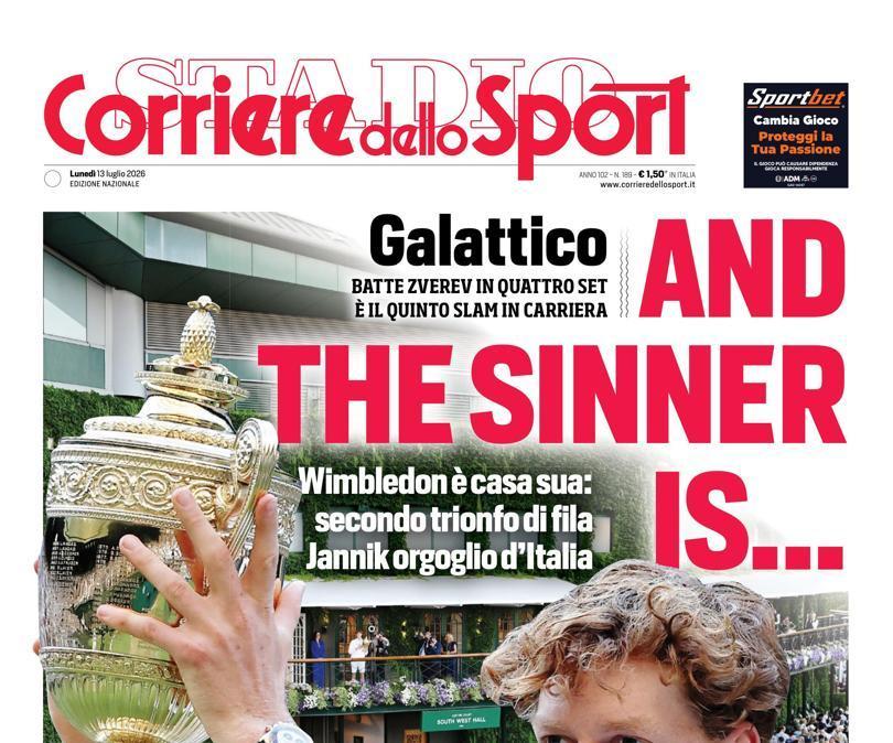 PRIMA PAGINA - Corriere dello Sport: "And the Sinner is..."