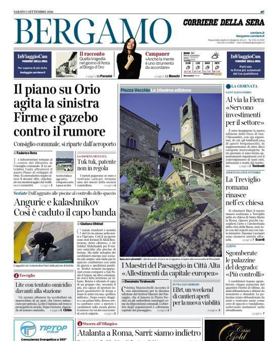 PRIMA PAGINA - Corriere di Bergamo: "Atalanta a Roma, Sarri: siamo indietro"