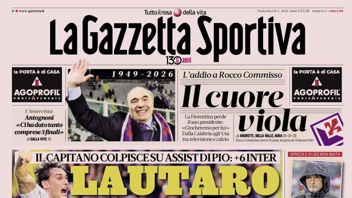 PRIMA PAGINA - La Gazzetta Sportiva: "Lautaro Canta"