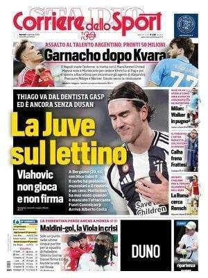Vlahovic e Conceicao restano ai box, il Corriere dello Sport titola: "La Juve sul lettino"
