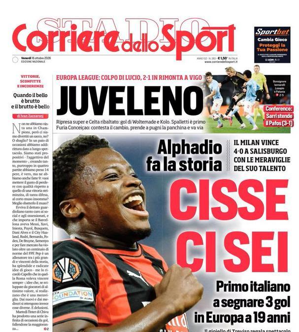 PRIMA PAGINA - Corriere dello Sport: "Juveleno"