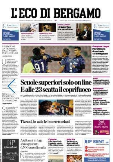L'Eco di Bergamo celebra la Dea di Champions: "L'EuroAtalanta dà spettacolo"