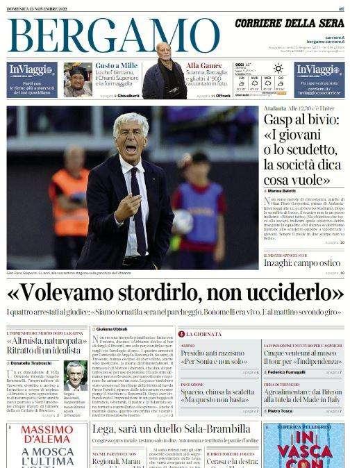 Corriere di Bergamo apre con lo sfogo di Gasp: "Giovani o scudetto, la società dica cosa vuole"