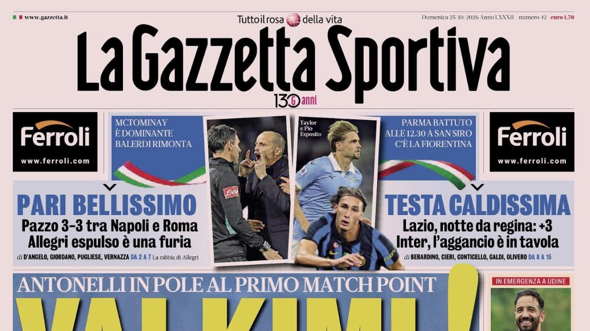 PRIMA PAGINA – La Gazzetta Sportiva: "Ci pensa Douvikas. Il Como corre ancora"