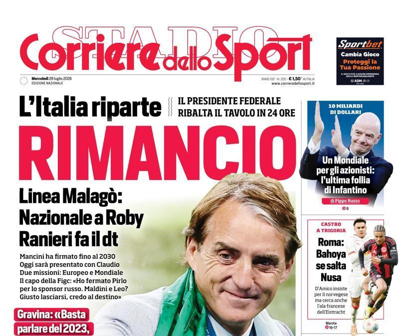 PRIMA PAGINA - Corriere dello Sport: "Rimancio"