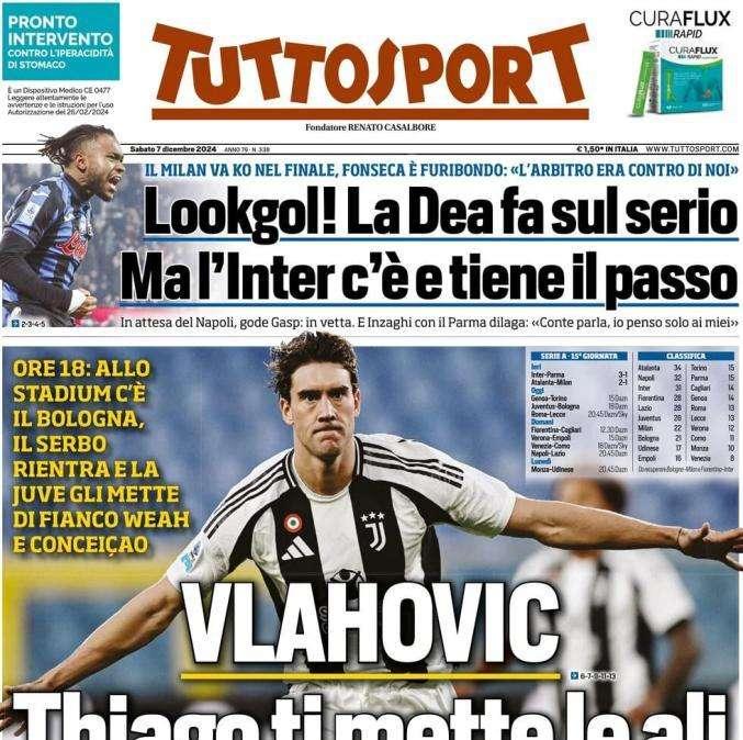 Tuttosport in apertura sui bianconeri: "Vlahovic, Thiago Motta ti mette le ali"