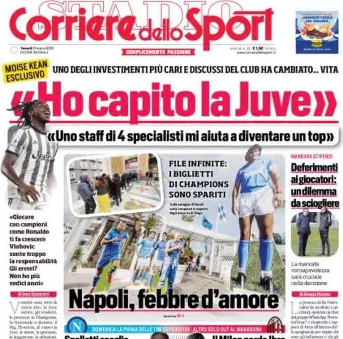 CorSport, l'apertura con Kean: "Ho capito la Juve, quattro specialisti mi aiutano "