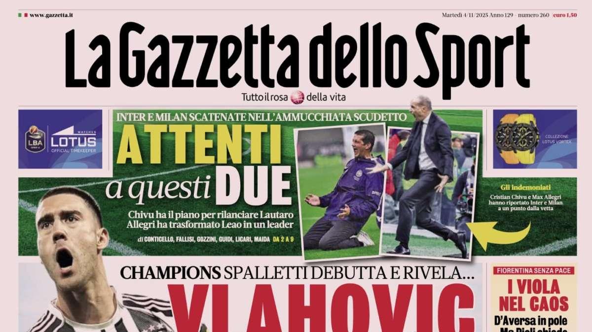 PRIMA PAGINA - La Gazzetta dello Sport: "Vlahovic vuole la Juve"