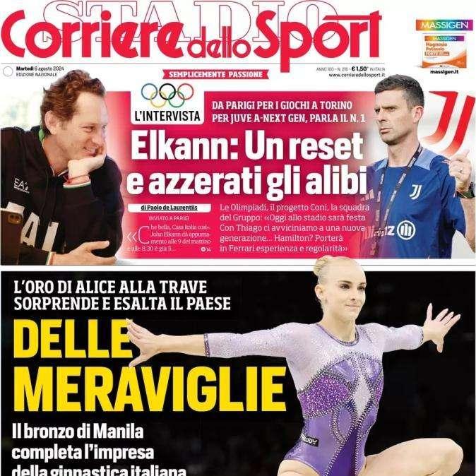 Intervista a Elkann nella prima pagina del Corsport: "Juve, un reset e azzerati gli alibi"