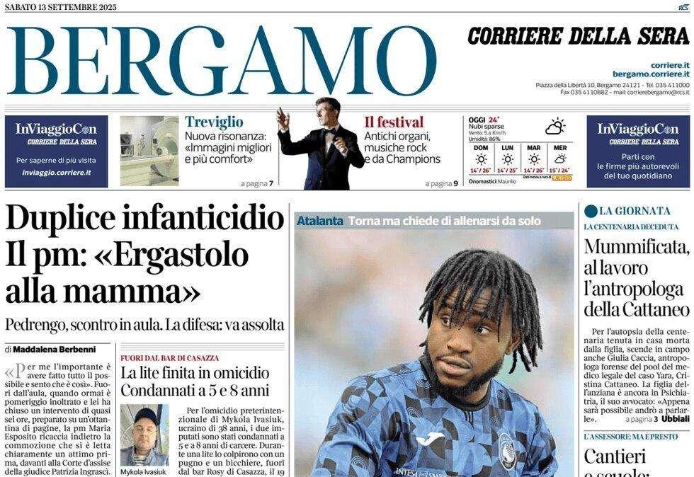 PRIMA PAGINA - Corriere di Bergamo: "Lookman, il caso non è chiuso"