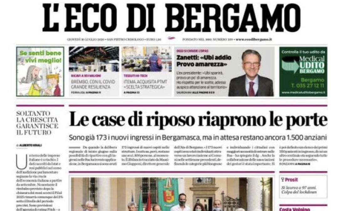 L'Eco di Bergamo: "L'Atalanta regina delle rimonte cerca l'ultima impresa"