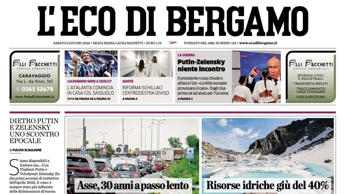 PRIMA PAGINA – L'Eco di Bergamo: "L'Atalanta comincia in casa col Sassuolo"