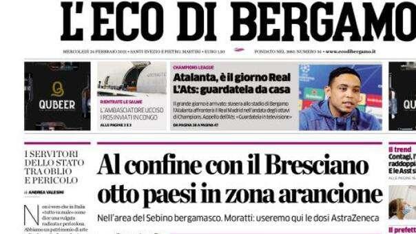 L'Eco di Bergamo: "Al confine con il Bresciano, otto paesi in zona arancione"