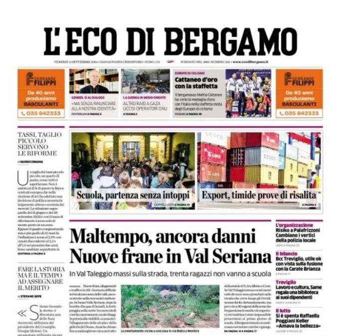 L'Eco di Bergamo apre: "Atalanta: Gosens torna a Bergamo da avversario"