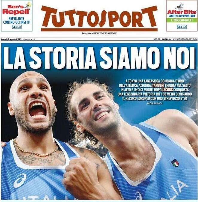 L'apertura di Tuttosport sul doppio oro olimpico: "La storia siamo noi"