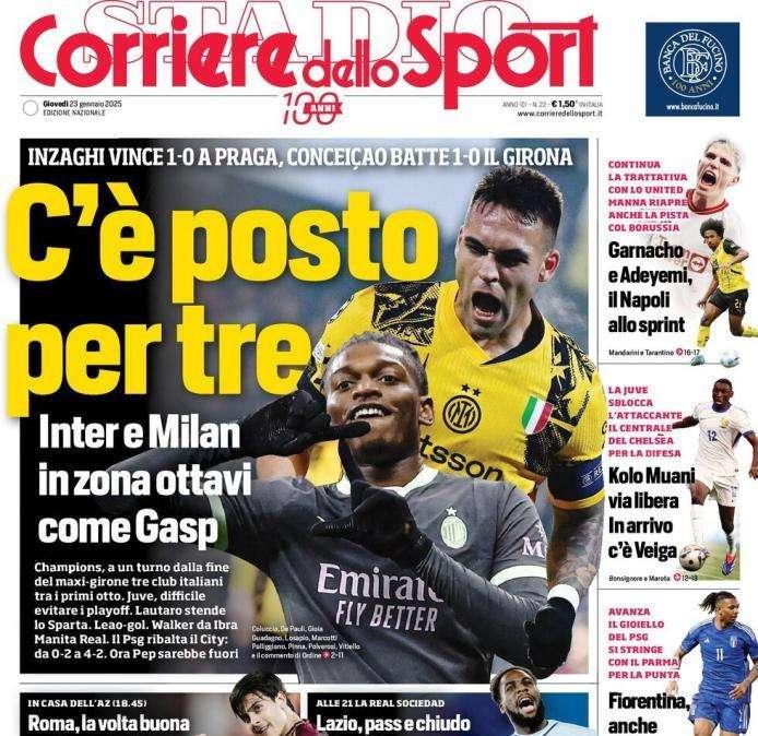 Il Corriere dello Sport in prima pagina sulla Champions: "C'è posto per te"