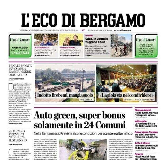 PRIMA PAGINA - L’Eco di Bergamo: "Oggi Atalanta-Lecce. Lookman non c'è"