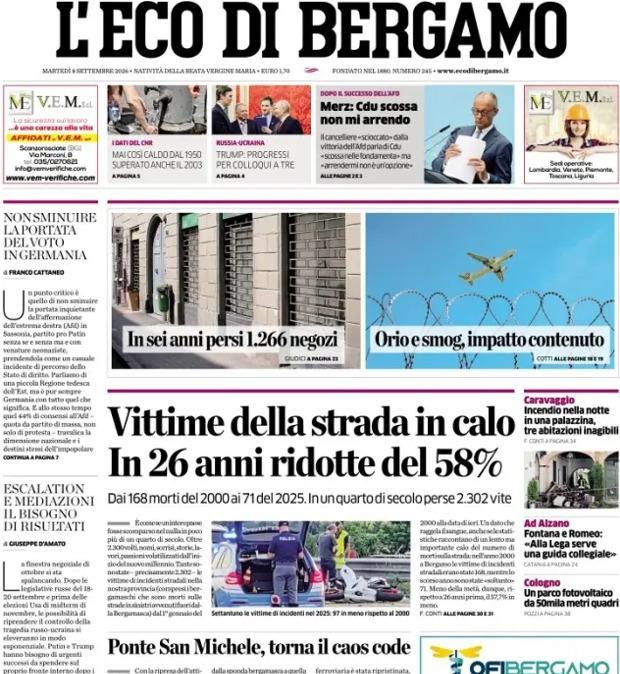 PRIMA PAGINA - L'Eco di Bergamo: Kessie: «Atalanta nel mio destino Voglio ripagarla»