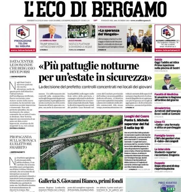 PRIMA PAGINA - L'Eco di Bergamo: "I reduci dal Mondiale al rientro: quasi tutti cambieranno ruolo"