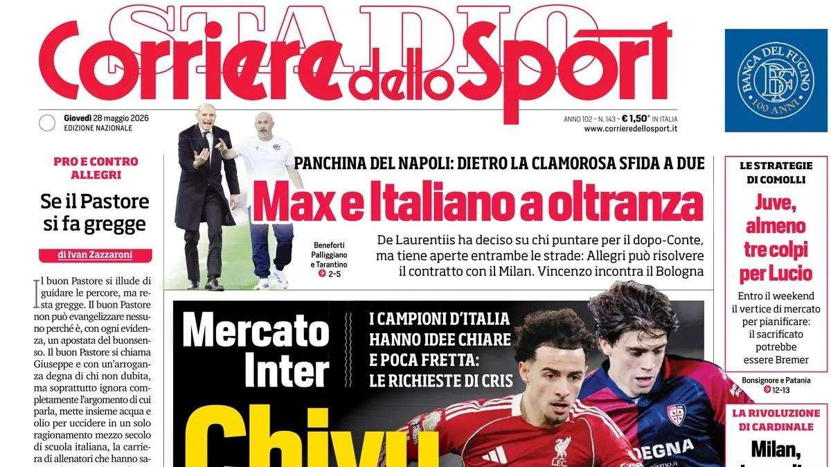 PRIMA PAGINA – Corriere dello Sport: "Chivu, ecco chi vuole"