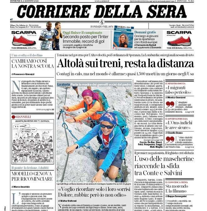I temi del Corriere della Sera: "Secondo posto per l'Inter. Immobile, record di gol"