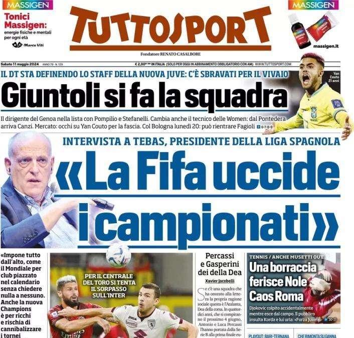"La Fifa uccide i campionati": l'accusa di Tebas in prima pagina su Tuttosport
