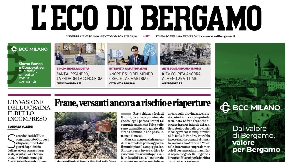 PRIMA PAGINA – L'Eco di Bergamo: "La rivoluzione delle panchine. Nove sono «nuove»"