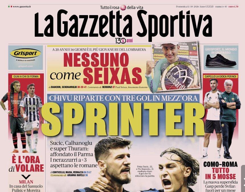 PRIMA PAGINA – La Gazzetta Sportiva: "Sprinter"