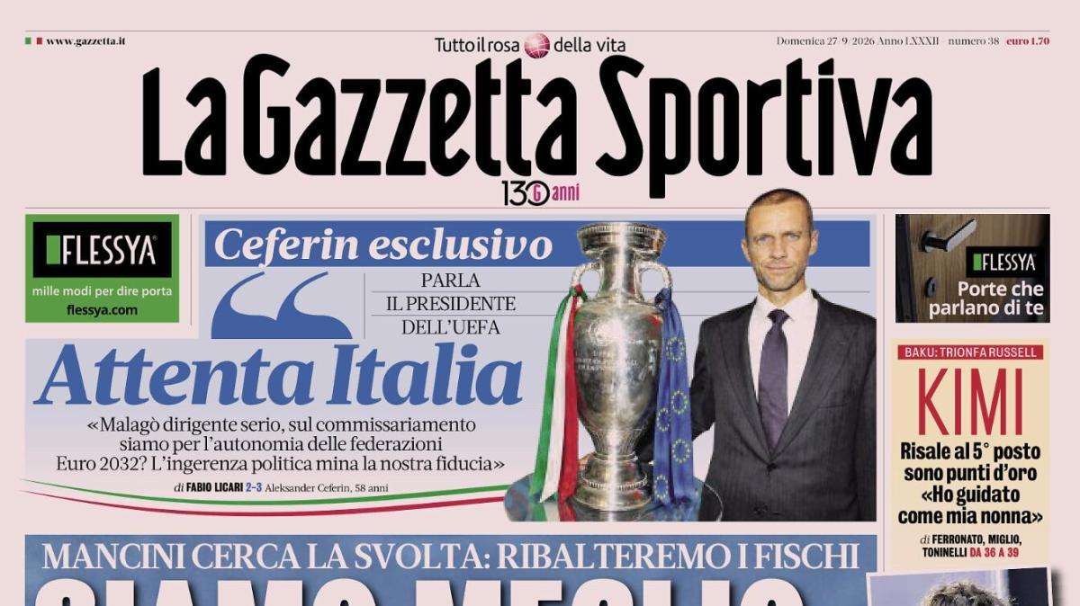 PRIMA PAGINA – La Gazzetta Sportiva: "Siamo meglio di così"
