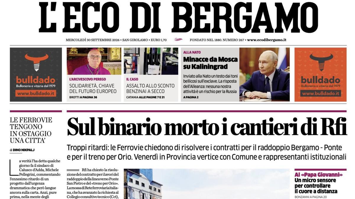 PRIMA PAGINA – L'Eco di Bergamo: "Atalanta e Bergamo bel serbatoio per il ct Mancini"