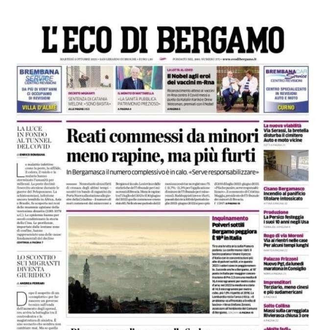 Torna l'Europa League, L'Eco di Bergamo apre: "Un'Atalanta solida verso Lisbona"