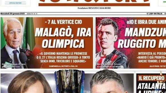 Tuttosport in apertura: "Atalanta a Udine: missione 3° posto"