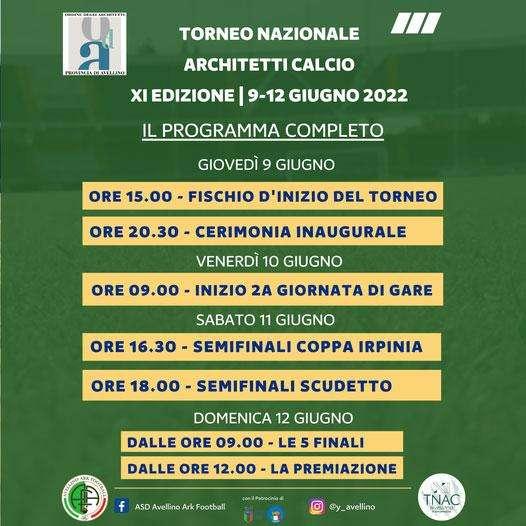 L'Irpinia si prepara ad ospitare l’XI Edizione del “Torneo Nazionale Architetti Calcio”