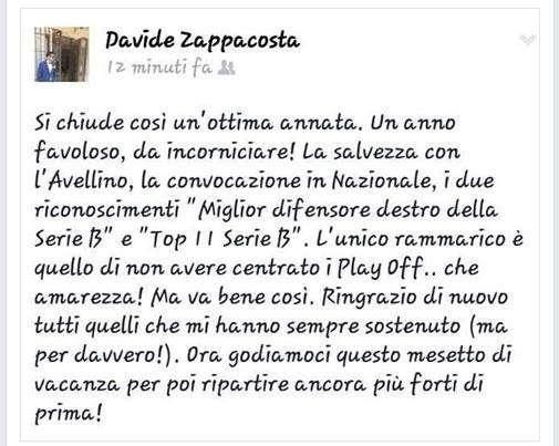 Zappacosta: "Si chiude un anno favoloso, da incorniciare. I Play off l'unico rammarico"