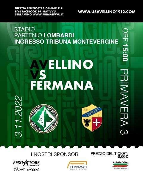 Avellino-Fermana di Primavera 3: tagliandi a 5 euro