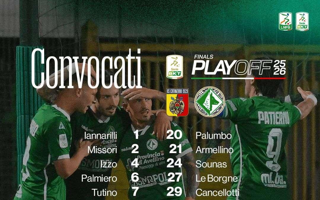 Catanzaro-Avellino, i convocati: non recuperano Favilli, Sala e Simic