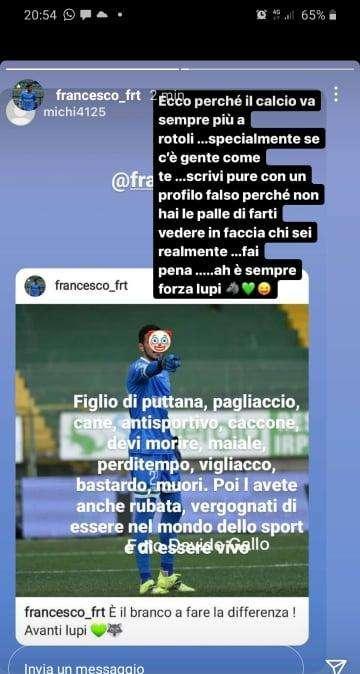 Insulti social a Francesco Forte. La sua reazione: "Ecco perchè il calcio va sempre più a rotoli"