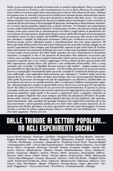 Le Curve dello sport sbottano, anche quelle dell'Avellino e del Grotta contro gli 'esperimenti sociali'
