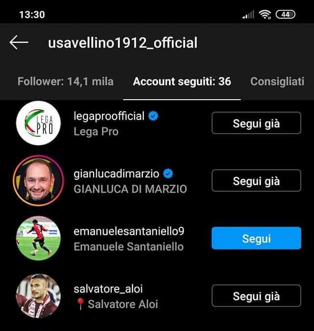 L'Avellino segue su Instagram Santaniello: ingaggio vicino?