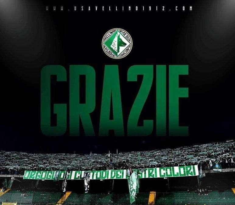 Il ringraziamento dell'Avellino: "L'unico orgoglio i nostri tifosi"