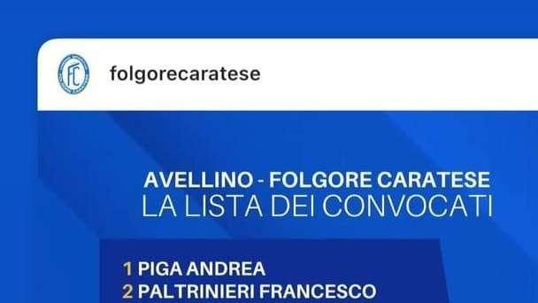 Folgore Caratese, il presidente Criscitiello pubblica l'elenco dei convocati per la gara con l'Avellino