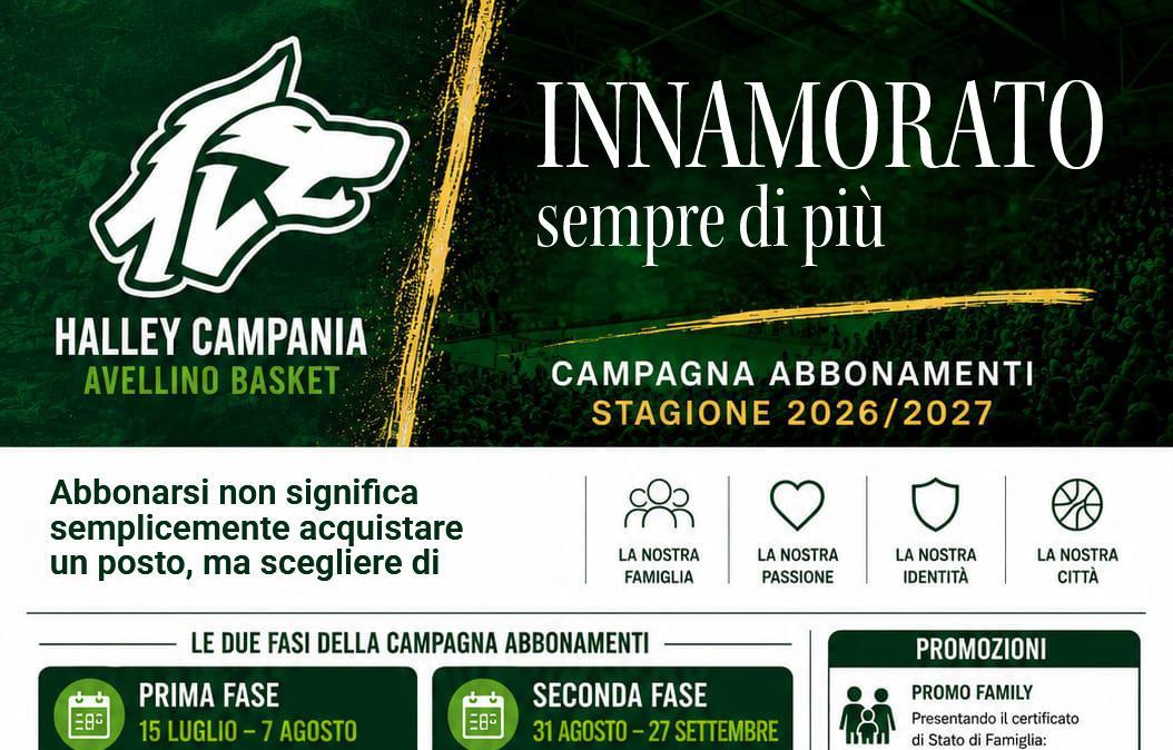 L'Avellino Basket presenta "Innamorato, sempre di più", la nuova campagna abbonamenti