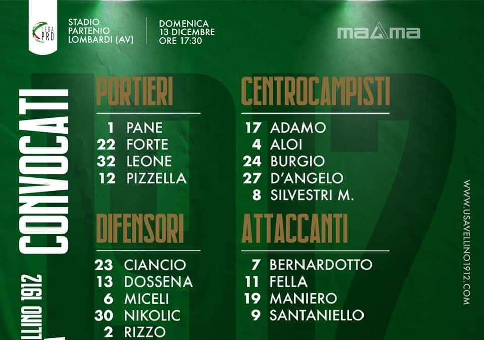 Avellino, che sorpresa nei convocati: c'è pure Forte! 