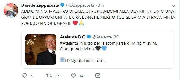 Zappacosta ricorda il talent scout Favini: "E' anche merito tuo se sono arrivato fin qui"