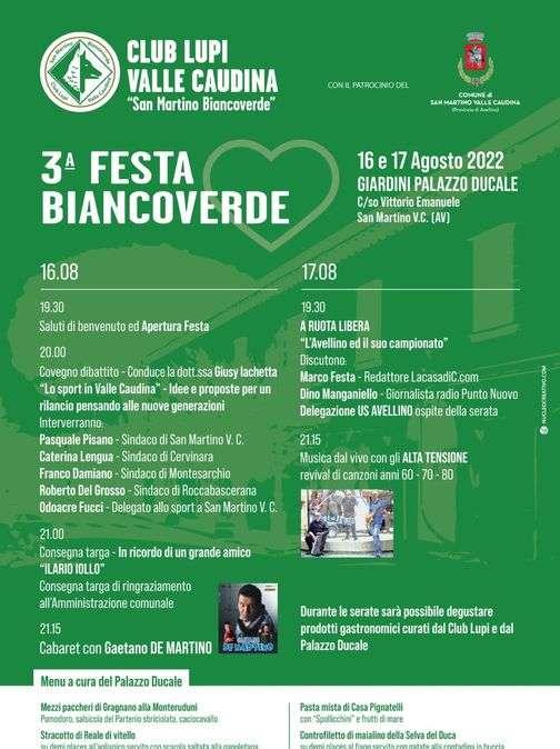 Festa Biancoverde a San Martino Valle Caudina: stasera ospite una delegazione dell'Avellino