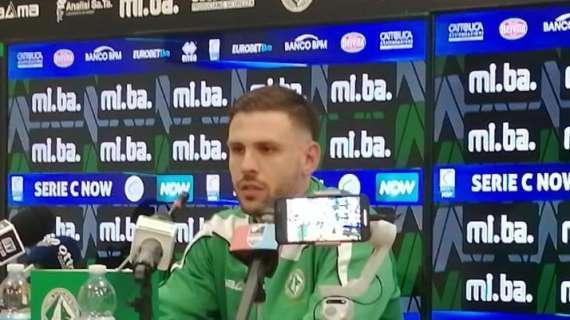 Liotti: "C'è amarezza ma la stagione non è finita. Col Catania bella vittoria, ma loro erano spenti. I playoff sono importanti, li ho vinti, servirà arrivarci bene"