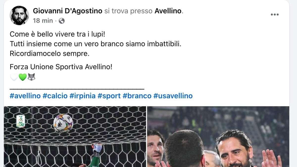 Giovanni D'Agostino carico: "Come è bello vivere tra i lupi!"