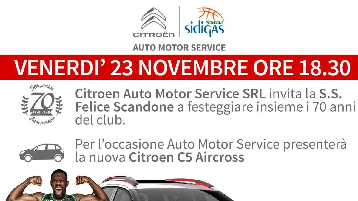 Citroen muove la Sidigas Avellino, evento per i 70 anni della società 