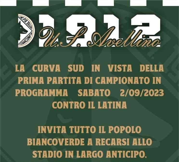 L'invito della Curva Sud a tutti i tifosi: "Presentatevi al Partenio con largo anticipo"